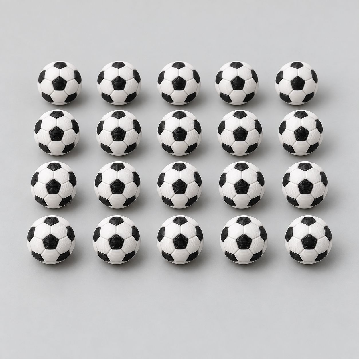 Mini bolas de futebol decorativas impressas em 3D